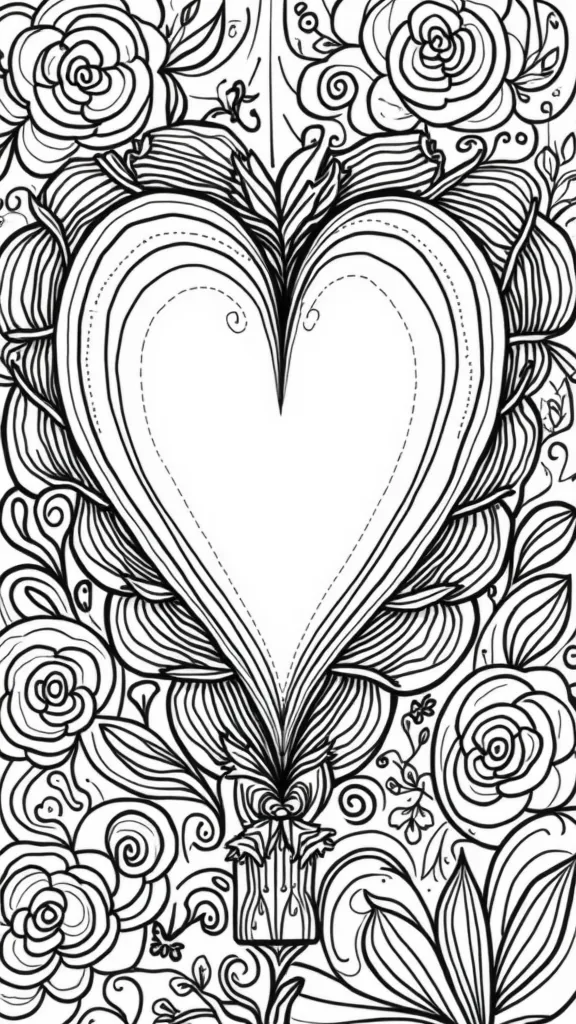 coloring heart pages